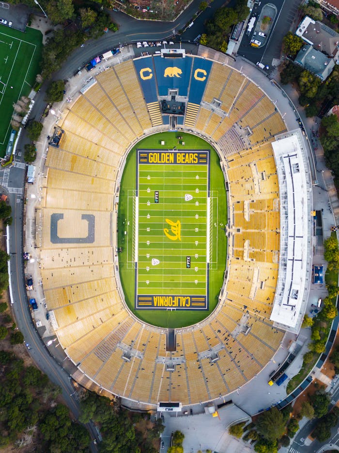 our-story High angle shot of California Memorial Stadium in Berkeley, home of the Golden Bears.